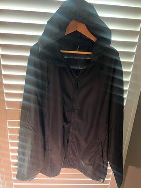 Quiksilver Men's Black Hooded Windbreaker Jacket & Backpack 🥳 2 in 1 🎉